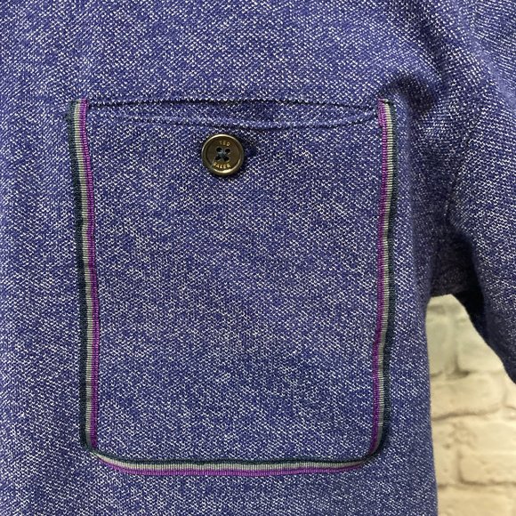 Mens Ted Baker Tee Shirt Cotton Blend Purple Small w/Pocket - Picture 3 of 7